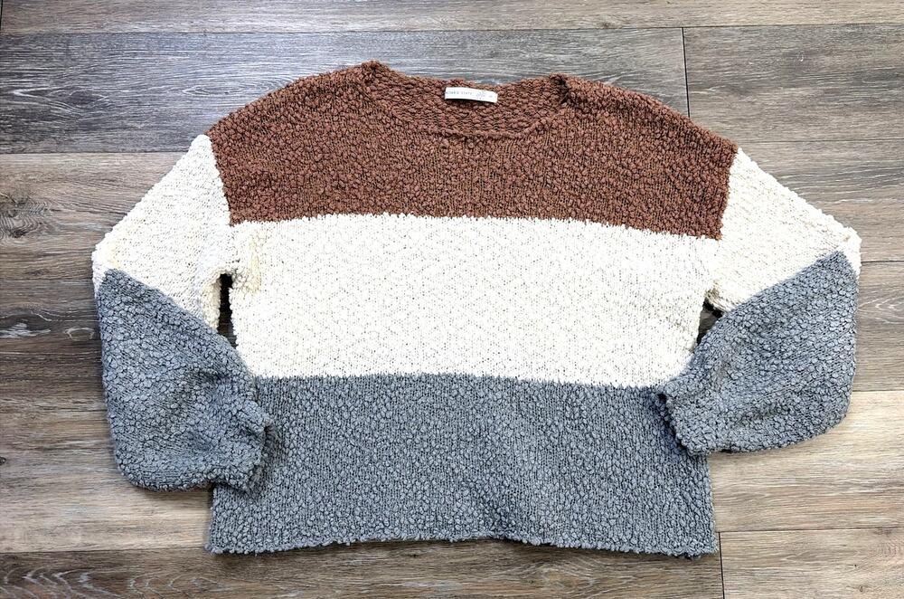 Altard State Colorblock Popcorn Knit Sweater Medium Cozy Fall Winter